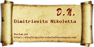 Dimitrievits Nikoletta névjegykártya